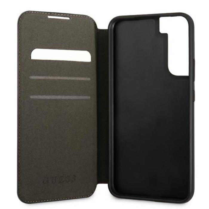 UTGATT1 - Guess 4G Metal Gold Logo Fodral Galaxy S22 Plus - Brun