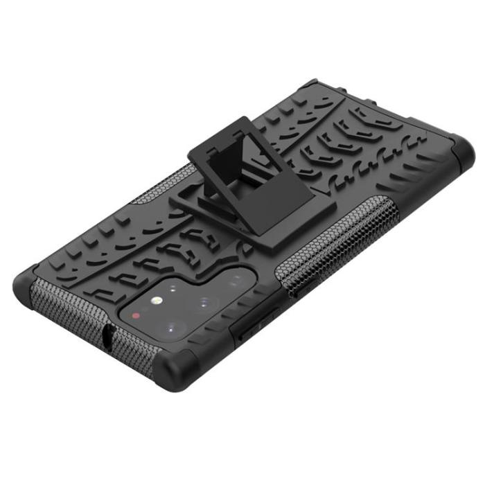 OEM - Tire Texture Kickstand Skal Galaxy S22 Ultra 5G - Svart