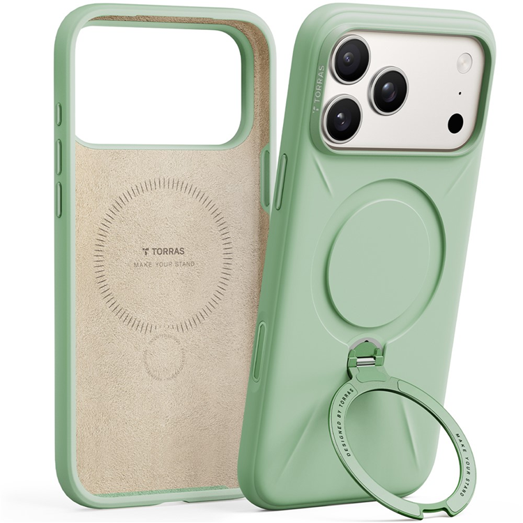 TORRAS Mobilskal till iPhone 17 Pro MagSafe Ostand Q Pro - Matchagrön | 2353 | AlltMobil