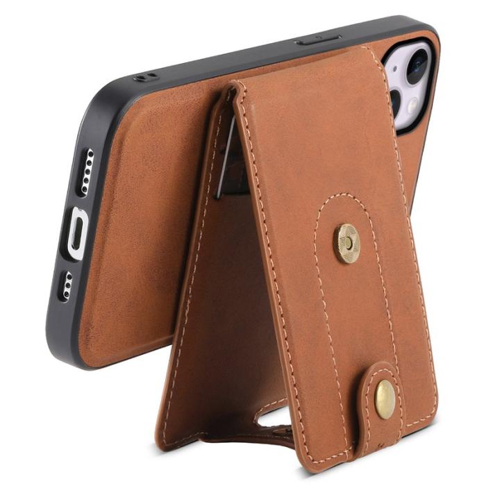 DENIOR - DENIOR D14 Mobilskal till iPhone 14 Plus Läder + TPU + PC Brun