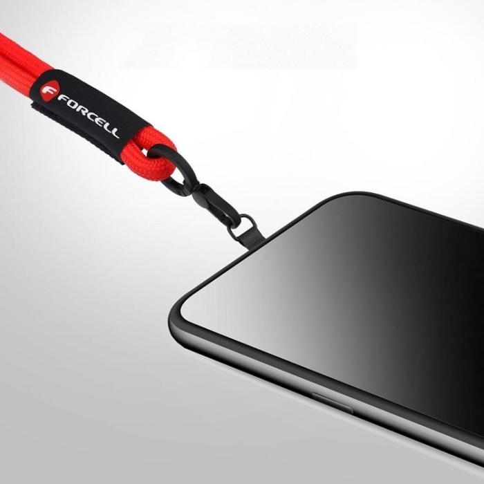 Forcell - Forcell Handled Mobilrem Lanyard med Justerbar Längd - Röd
