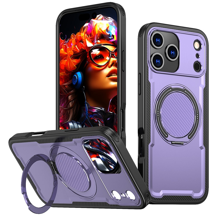 iPhone 17 Pro Mobilskal MagSafe TPU+PC Kickstand - Lila | 2353 | AlltMobil