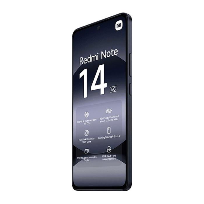 Xiaomi - (NY) Xiaomi Redmi Note 14 8GB/256GB 5G - Midnatts Svart