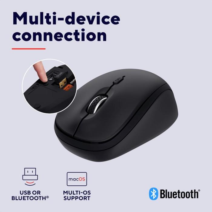 Trust - Trust Yvi+ Trådlös mus Bluetooth / 2.4 GHz Svart