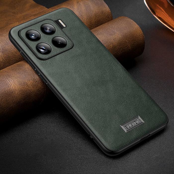 SULADA - SULADA Mobilskal till Xiaomi 15 Pro PU Läder + TPU + PC Bak - Grön