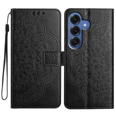 OEM - Mobilfodral f&ouml;r Samsung Galaxy S26 Plus Konstl&auml;der med kortfack - Svart