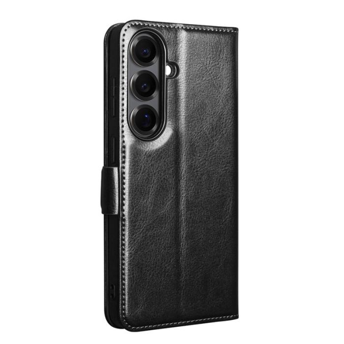 QIALINO - Qialino Mobilfodral för Samsung Galaxy S26 Plus Äkta läder med kortfack - Svart