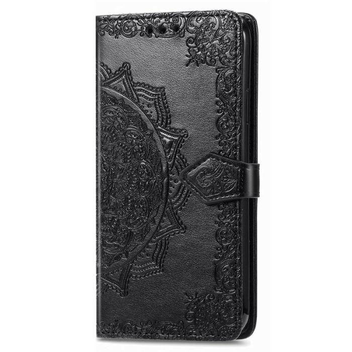 OEM - Plånboksfodral för Samsung Galaxy S26 Mandala Blommor Konstläder - Svart