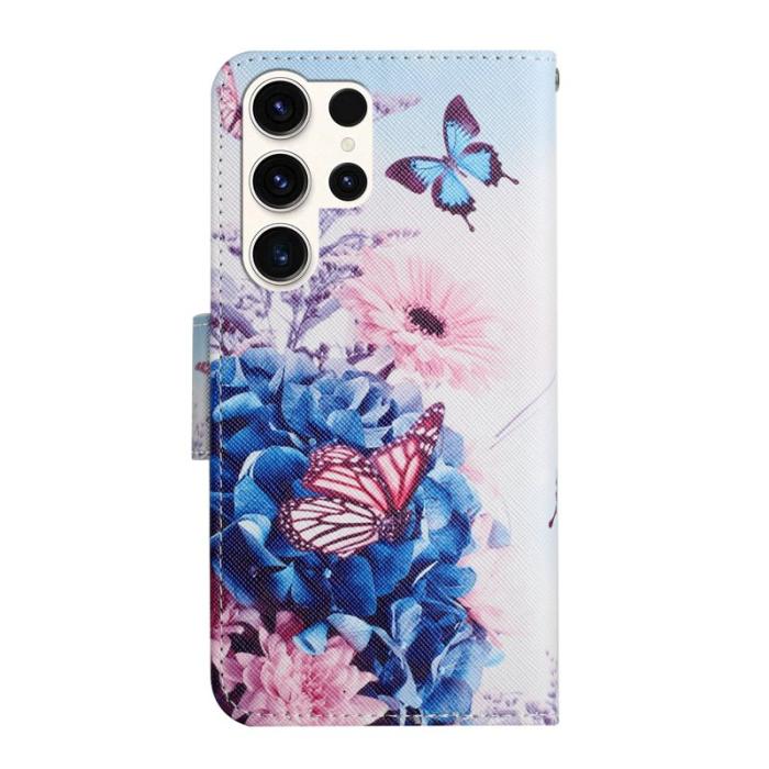 OEM - Mobilfodral för Samsung Galaxy S26 Ultra Konstläder - Lila fjäril