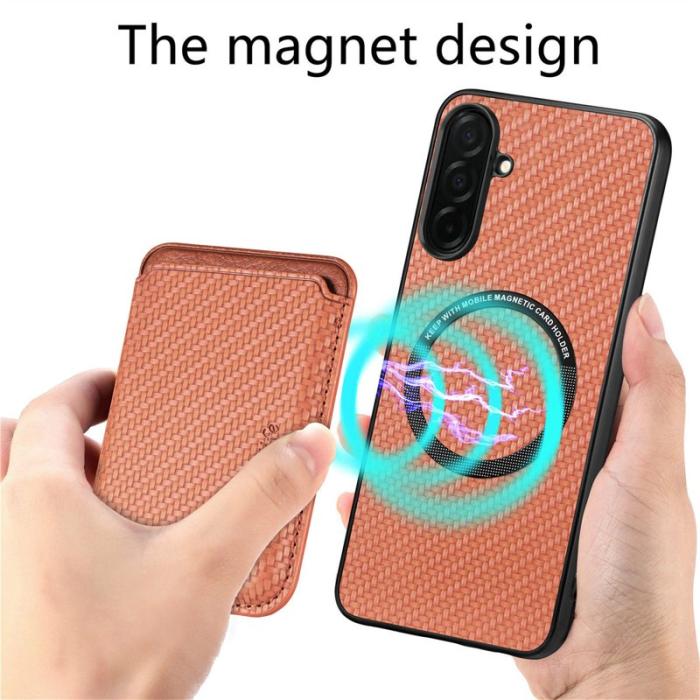 OEM - Mobilskal för Samsung Galaxy S26 Magnetiskt avtagbart kortfack - Brun
