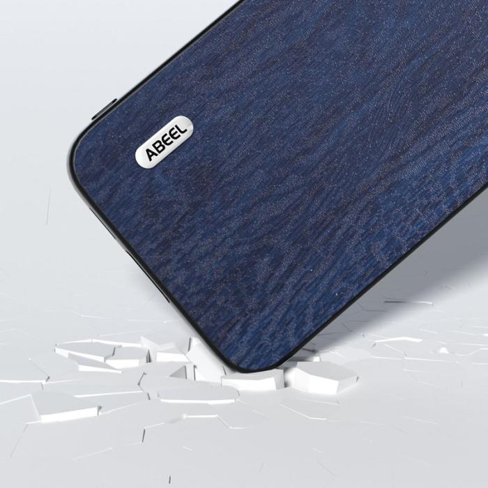 ABEEL - ABEEL Mobilskal till Samsung Galaxy S23 FE i trälook PU Läder Blå