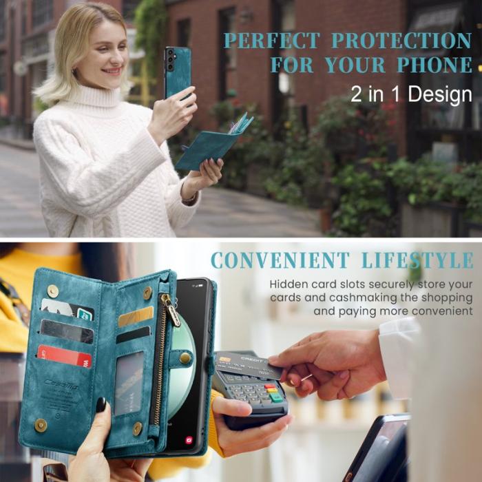 Caseme - CASEME 008 Plånboksfodral till Samsung Galaxy S23 FE Konstläder - Blå