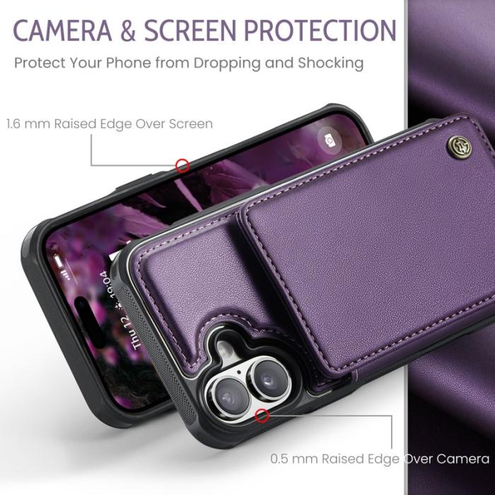 Caseme - CASEME C22 iPhone 17 Fodral med RFID-Skydd 5 Kort Lila