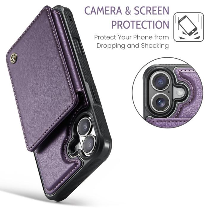 Caseme - CASEME C22 iPhone 17 Fodral med RFID-Skydd 5 Kort Lila