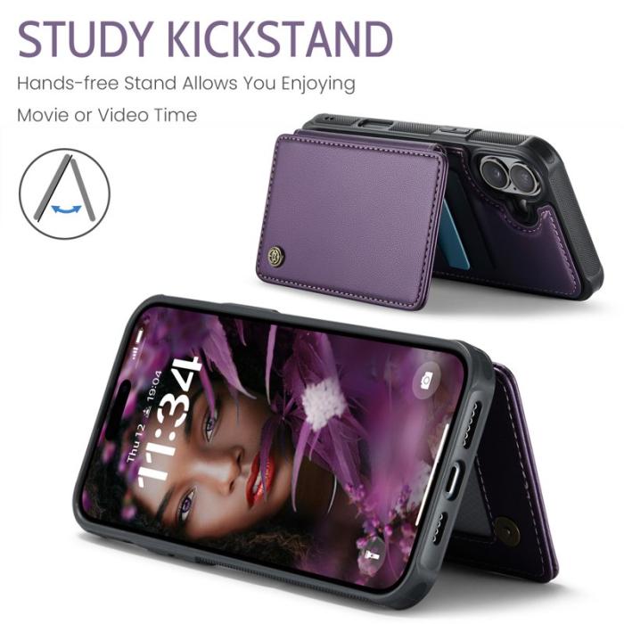 Caseme - CASEME C22 iPhone 17 Fodral med RFID-Skydd 5 Kort Lila