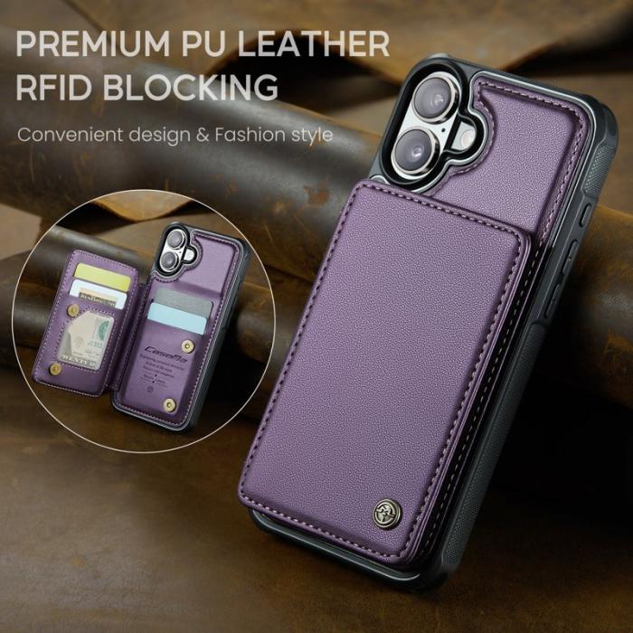 Caseme - CASEME C22 iPhone 17 Fodral med RFID-Skydd 5 Kort Lila