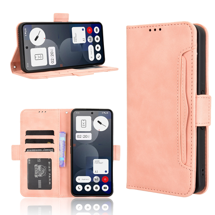 Nothing Phone (3a) Pro Plånboksfodral Läder - Rosa | 2353 | AlltMobil