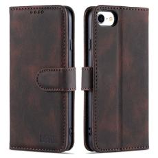 AZNS - AZNS iPhone SE (2022)/SE (2020)/8/7 Pl&aring;nboksfodral Konstl&auml;der - Brun