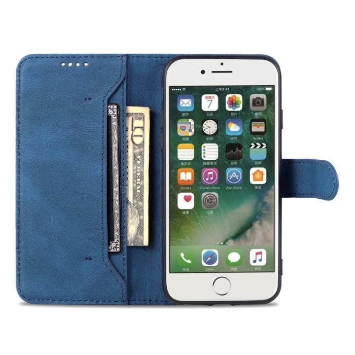 AZNS - AZNS iPhone SE (2022)/SE (2020)/8/7 Plånboksfodral Konstläder - Blå