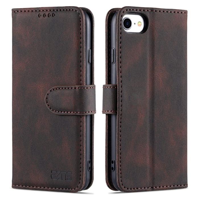 AZNS - AZNS iPhone SE (2022)/SE (2020)/8/7 Plånboksfodral Konstläder - Brun