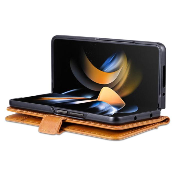 AZNS - AZNS Samsung Galaxy Z Fold3 5G Plånboksfodral Konstläder - Brun
