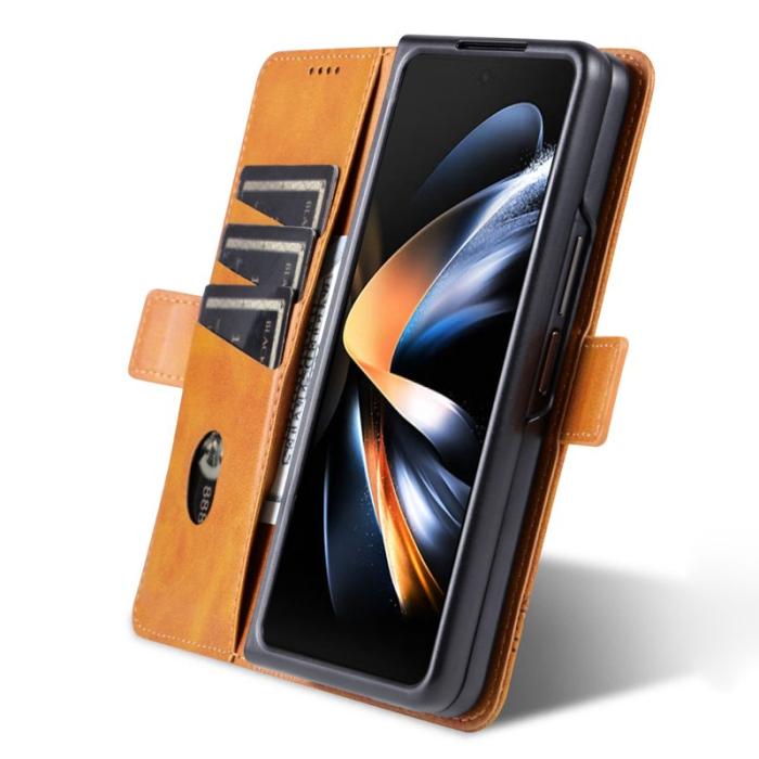 AZNS - AZNS Samsung Galaxy Z Fold3 5G Plånboksfodral Konstläder - Brun