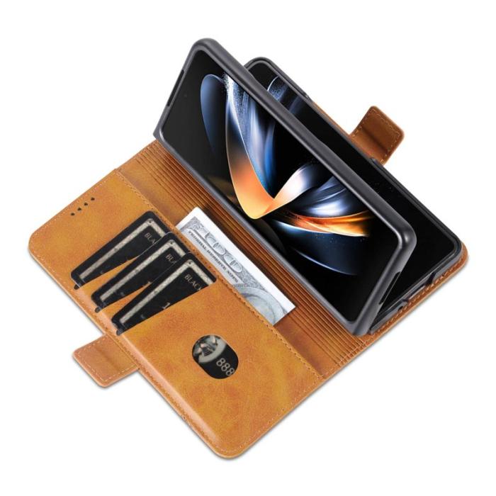 AZNS - AZNS Samsung Galaxy Z Fold3 5G Plånboksfodral Konstläder - Brun