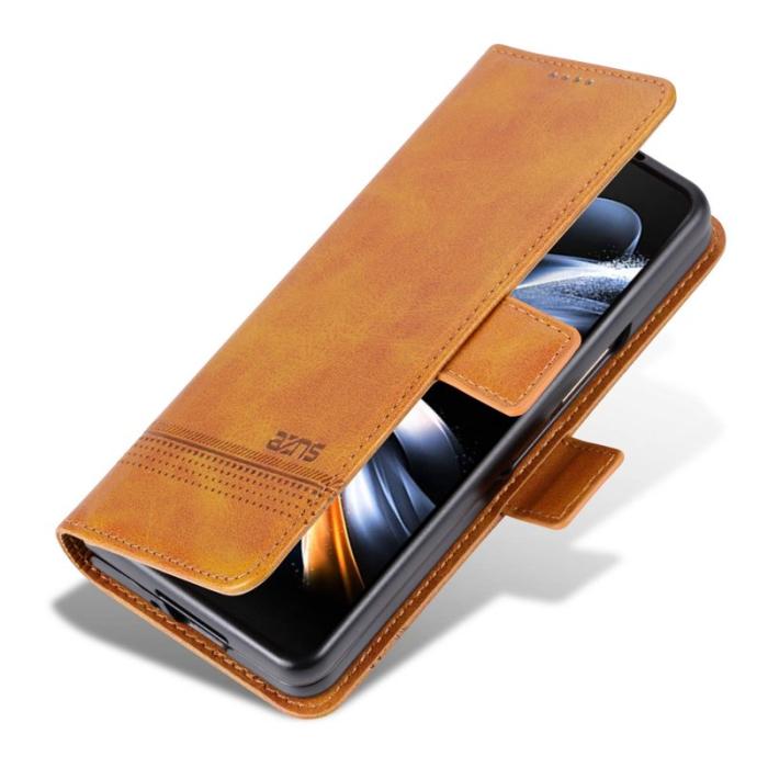 AZNS - AZNS Samsung Galaxy Z Fold3 5G Plånboksfodral Konstläder - Brun