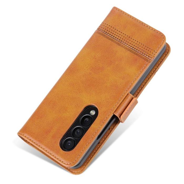 AZNS - AZNS Samsung Galaxy Z Fold3 5G Plånboksfodral Konstläder - Brun