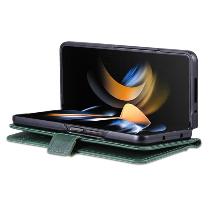 AZNS - AZNS Samsung Galaxy Z Fold3 5G Plånboksfodral Konstläder - Grön