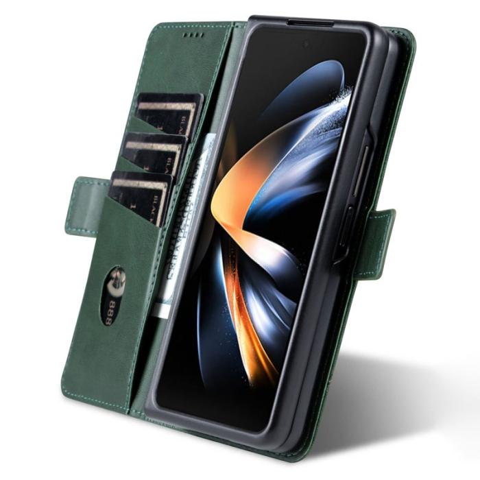 AZNS - AZNS Samsung Galaxy Z Fold3 5G Plånboksfodral Konstläder - Grön