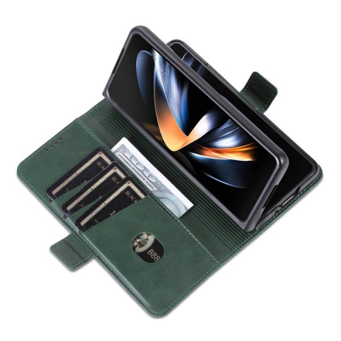 AZNS - AZNS Samsung Galaxy Z Fold3 5G Plånboksfodral Konstläder - Grön