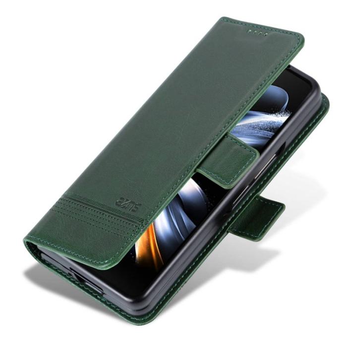 AZNS - AZNS Samsung Galaxy Z Fold3 5G Plånboksfodral Konstläder - Grön