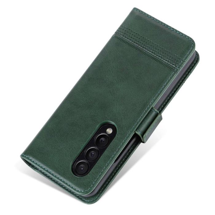 AZNS - AZNS Samsung Galaxy Z Fold3 5G Plånboksfodral Konstläder - Grön