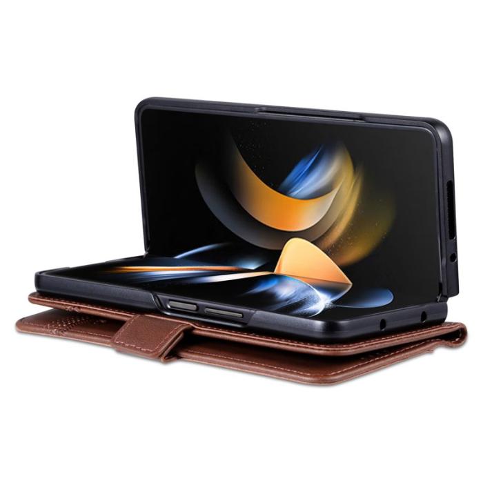 AZNS - AZNS Samsung Galaxy Z Fold3 5G Plånboksfodral Konstläder - Brun