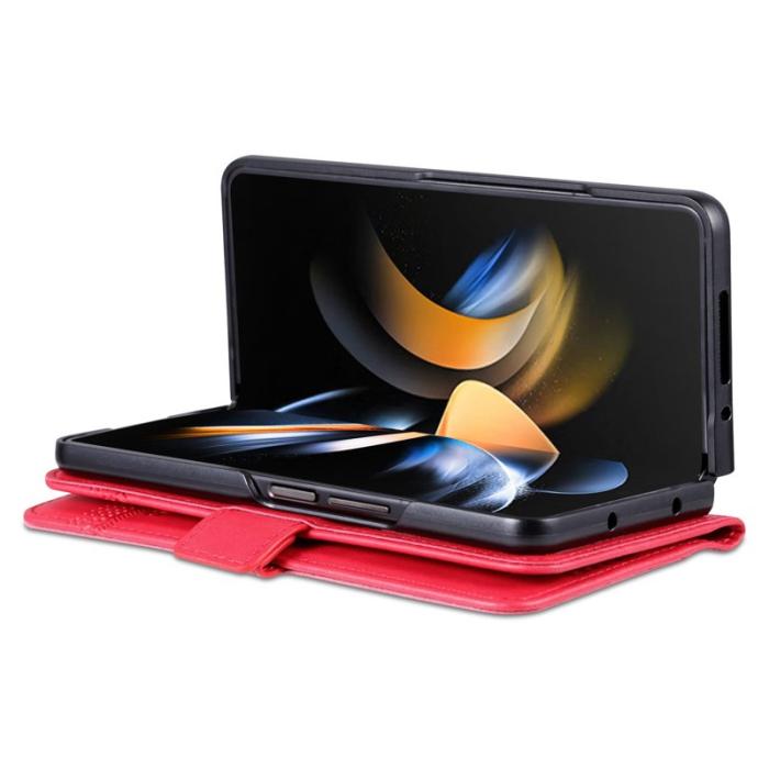 AZNS - AZNS Samsung Galaxy Z Fold3 5G Plånboksfodral Konstläder - Röd