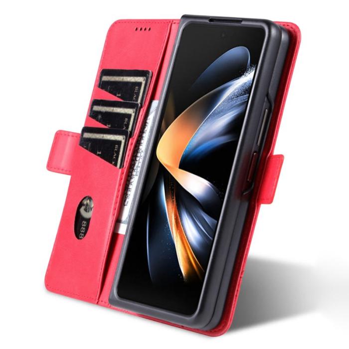 AZNS - AZNS Samsung Galaxy Z Fold3 5G Plånboksfodral Konstläder - Röd