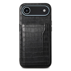 A-One Brand - iPhone 17 Air Mobilskal Korthållare Crocodile - Svart