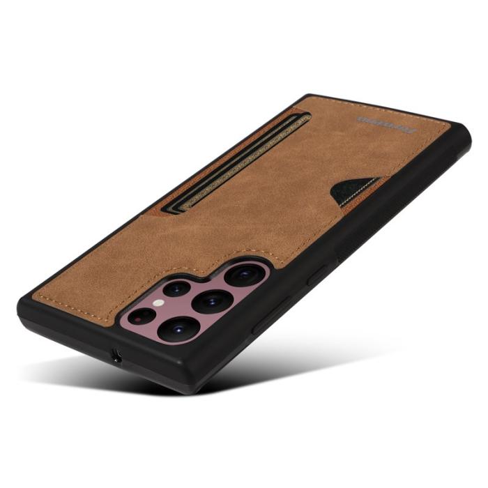 FORWENW - FORWENW F5 Series Samsung Galaxy S24 Ultra Fodral KonstLäder - Brun
