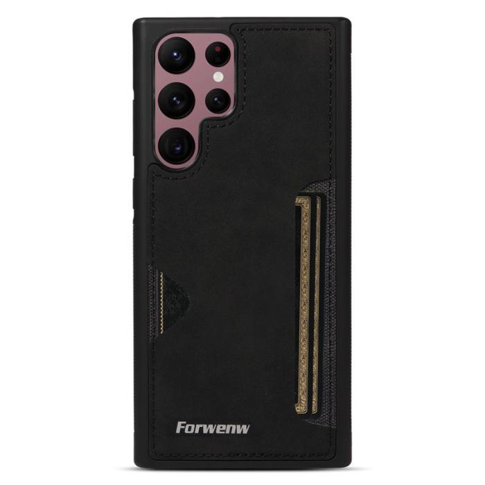 FORWENW - FORWENW F5 Series Samsung Galaxy S24 Ultra Fodral KonstLäder - Svart