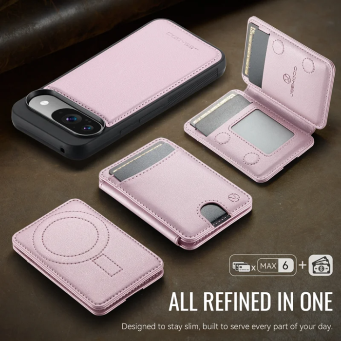 OEM - JEEHOOD Google Pixel 10 Pro Fodral KonstLäder - Rosa