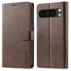 LC.imeeke - LC.IMEEKE Google Pixel 9 Pro XL Pl&aring;nboksfodral Konstl&auml;der - Brun