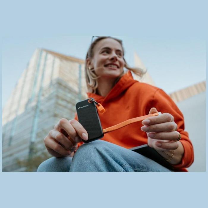 Verbatim - Verbatim Extern hårddisk Pocket SSD 256GB USB-C 3.2 Gen 2 - Svart/Orange