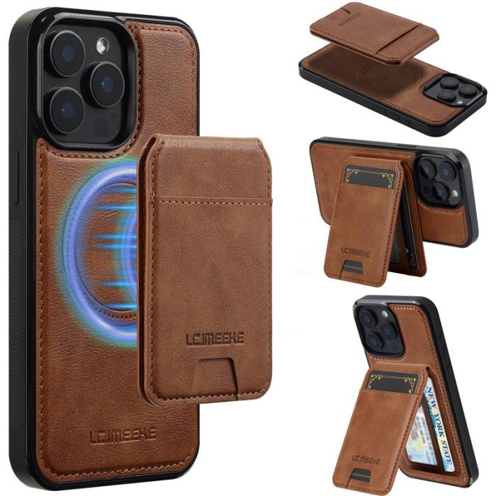 LC.imeeke - LC.IMEEKE L3 iPhone 14 Pro Max Fodral KonstLäder - Brun