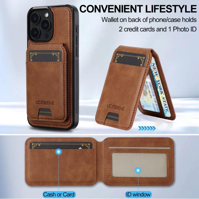 LC.imeeke - LC.IMEEKE L3 iPhone 14 Pro Max Fodral KonstLäder - Brun