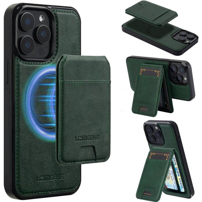 LC.imeeke - LC.IMEEKE L3 iPhone 14 Pro Max Fodral KonstLäder - Grön