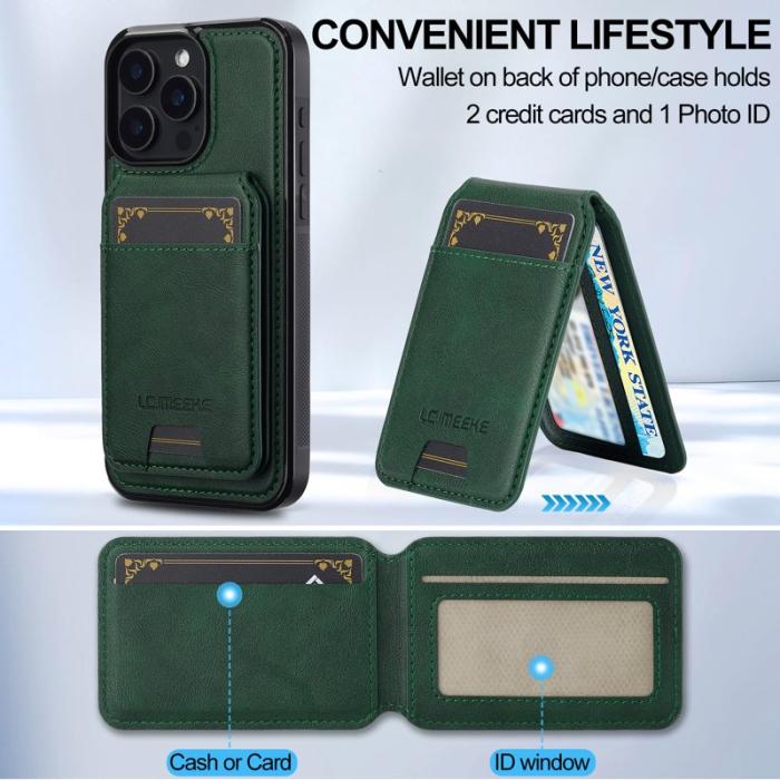 LC.imeeke - LC.IMEEKE L3 iPhone 14 Pro Max Fodral KonstLäder - Grön