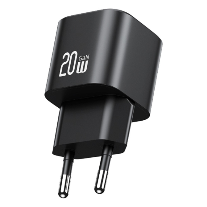USAMS - USAMS GaN Snabbladdare USB-C 20W CC260 Mini EU - Svart