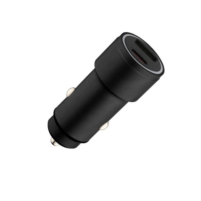 QUALO - QUALO Billaddare 38W 1xUSB-C 1xUSB-A Aluminium QLS-AC-38 - Svart