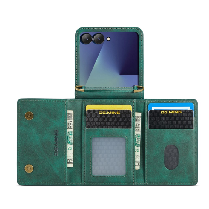 DG.MING - DG.MING Galaxy Z Flip 7 Mobilskal RFID Blocking M5 - Grön